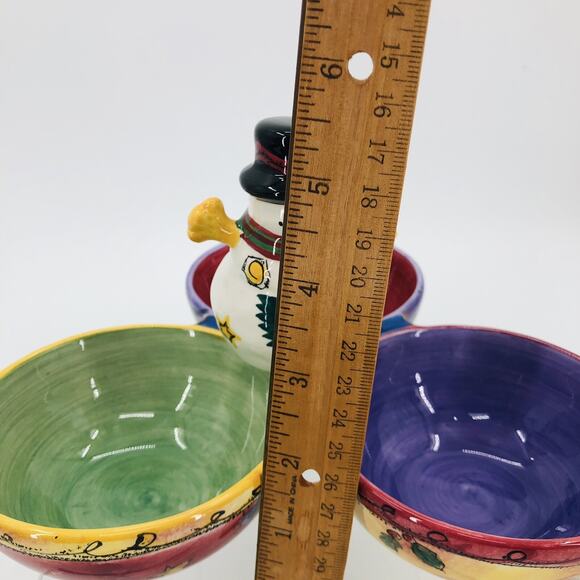 The Sweet Shoppe Christmas Sue Zipkin Sango Divided Snack Relish Tray Bowls NIB - Picture 6 of 6